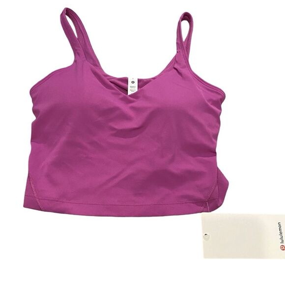 Lululemon‎ Womens 6 Lululemon Align Tank Crop TopVivid Plum Purple Built In Bra - Picture 1 of 9